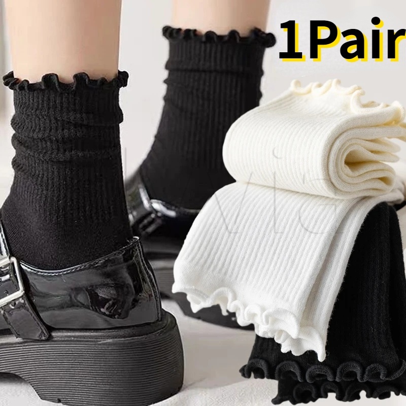 Jk,sweet,daily Wear - ถุงเท้าผ้าฝ้าย ระบายอากาศ ยืดหยุ่น ซับเหงื่อ ใส่สบาย สีพื้น สไตล์ญี่ปุ่น สําหรับผู้หญิง