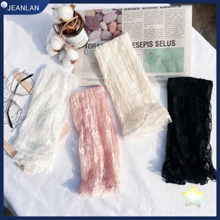 Jeanlan ปลอกแขนลูกไม้ ลายดอกไม้ กันแดด 4 สี 2 คู่