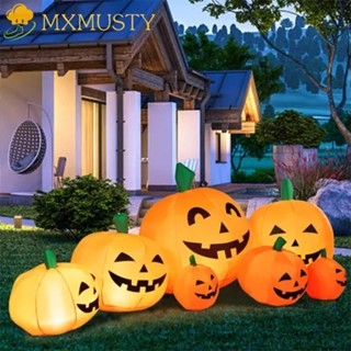 Mxmusty เครื่องเป่าลม ลายฟักทองฮาโลวีน พร้อมไฟ LED 2.3 เมตร 7 ชิ้น