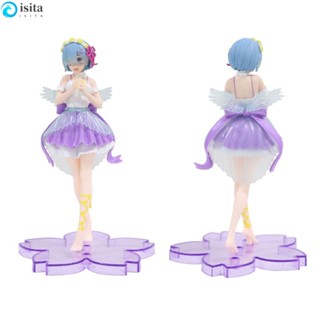 Isita Rem โมเดลฟิกเกอร์ PVC คริสตัล สีม่วง ของเล่น สําหรับเก็บสะสม