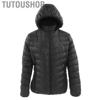 Tutoushop Black Heated Jacket  9 Zones Heating Comfortable Lining for Skiing