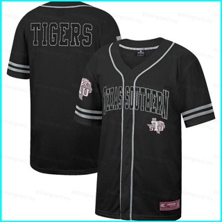 เสื้อคาร์ดิแกนเบสบอล พลัสไซซ์ ลายการ์ตูน Texas Southern Tigers Jersey