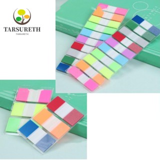 Tarsureth กระดาษโน้ตมีกาวในตัว 640 ชิ้น มาร์กเกอร์หน้า PET 640 ชิ้น 10 สี 2 แบบ 6 ชุด