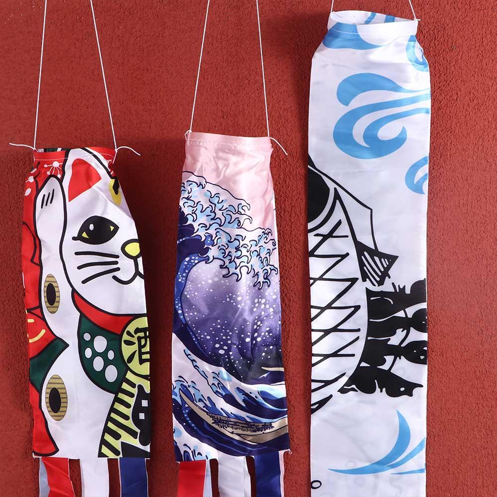 WMES1AH Windsock Koinobori สีสันปลาธง Yard Decor กลางแจ้งสไตล์ญี่ปุ่นปลาคาร์พธง - รูปที่ 4