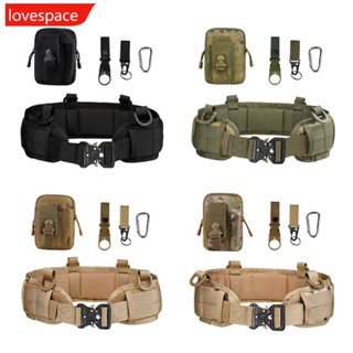 Lovespace เข็มขัดยุทธวิธี เข็มขัดผู้ชาย Molle ชุดเข็มขัดด้านในเข็มขัดเอวพร้อมกระเป๋าเครื่องมือตะขอ D4H5