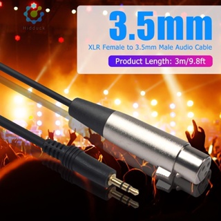 สายเคเบิลอะแดปเตอร์เสียงสเตอริโอ 3Pin XLR ตัวเมีย เป็น 3.5 มม. ตัวผู้ สําหรับกล้อง ไมโครโฟน H [Hidduck.th]