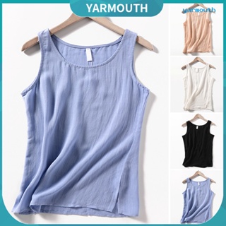 Yyr-- เสื้อแขนกุด คอโอ ทรงหลวม น้ําหนักเบา สีพื้น เหมาะกับฤดูร้อน สําหรับผู้หญิง