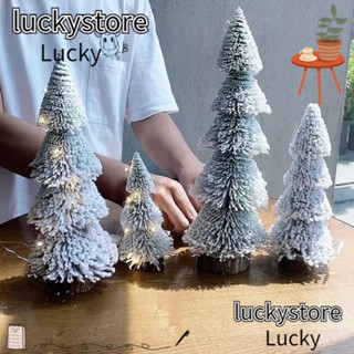 Lucky ต้นไม้พลาสติก พร้อมไฟ LED รูปหอคอย สีเขียว สีขาว สําหรับตกแต่งต้นคริสต์มาส