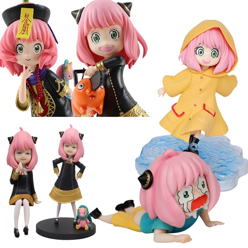 SPYFAMILY Anya Forger Pochita Action Figure อะนิเมะ PVC ของเล่นเด็กเดสก์ท็อปตกแต่ง