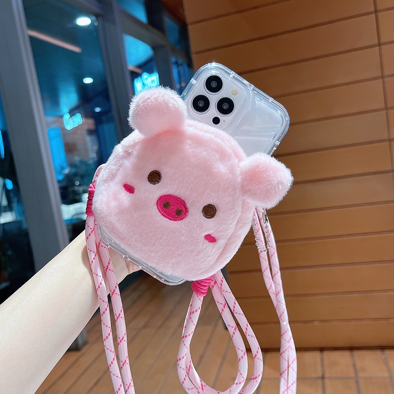 ตุ๊กตา คลิปหลังโทรศัพท์ กระเป๋าใส่เหรียญ เข้ากันได้กับโทรศัพท์มือถือใด ๆ จี้ตุ๊กตาการ์ตูนหมี หมู ใส่เหรียญ โทรศัพท์มือถือ ทุกยี่ห้อ - รูปที่ 3