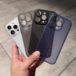 เคสระบายความร้อน กระจายความร้อน ระบายอากาศ สีพื้น สําหรับ iPhone 14 13 12 11 Pro Max Plus