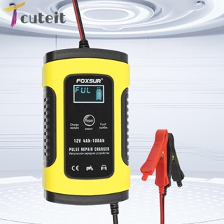 Tcuteit เครื่องชาร์จแบตเตอรี่รถยนต์ 12V แบบชาร์จเร็ว