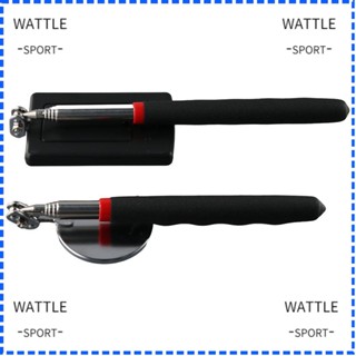 Wattle กระจกส่องทางไกล LED 2 ดวง สเตนเลส ทรงสี่เหลี่ยม และทรงกลม 360 องศา 2 ชิ้น° เครื่องมือตรวจสอบสภาพยานพาหนะ แบบหมุนได้