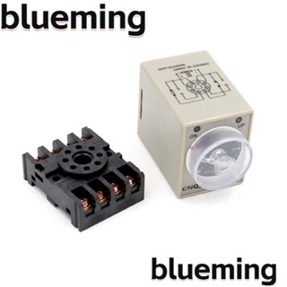 Blueming2 เครื่องจับเวลาโซลิดสเตท 8 Pins 60S พร้อมซ็อกเก็ต พลาสติก สีดํา AH3-3 AC110V AC110V