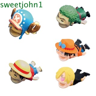 Sweetjohn Monkey D Luffy อุปกรณ์เสริมโทรศัพท์มือถือ Winder Chompers สายชาร์จโทรศัพท์มือถือ Vinsmoke Sanji Cable Organizer