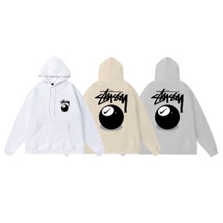 Stussy - เสื้อกันหนาว มีฮู้ด พิมพ์ลายตัวอักษร สีดํา ล้างออกไม่ได้ โชว์อารมณ์ สําหรับผู้ชาย ผู้หญิง Jtwe