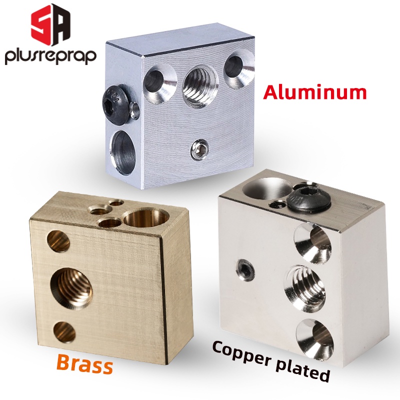 5aplus CR10 Aluminum / Brass / Plated Copper Heated Block for Ender 3 Cr10 Ender3 V2 3D Printer Extruder Hotend Mk8 Nozz