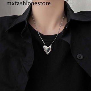 Mxfashione สร้อยคอโชคเกอร์ โลหะผสม จี้หัวใจ สามมิติ สไตล์เกาหลี เรโทร สําหรับผู้หญิง