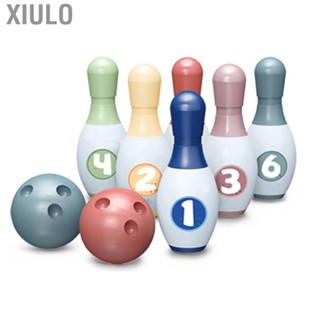 Xiulo Toddler Bowling Set  Excellent Plastic Simple Operation Sleek Surface Kids 2 Bumping Balls for Indoor Game