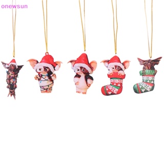 Onew Gremlins Gizmo In Santa หมวกแขวน เครื่องประดับเทศกาล ลูกสุนัขน่ารัก อะคริลิค ของขวัญคริสต์มาส อุปกรณ์งานเลี้ยง เทศกาล ดวงอาทิตย์