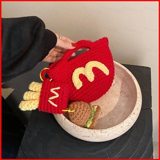 Ys McDonalds แฮมเบอร์เกอร์ เฟรนช์ฟรายส์ การ์ตูนน่ารัก กระเป๋าสะพายข้าง แฟชั่น ความจุขนาดใหญ่ บุคลิกภาพ