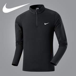 Nike เสื้อกันหนาวแขนยาว ระบายอากาศ แบบแห้งเร็ว มีซิปครึ่งตัว สําหรับผู้ชาย ไซซ์ M-5XL