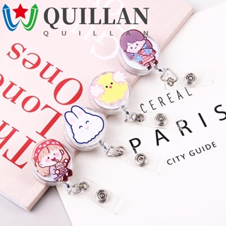 Quillan คลิปหนีบบัตรประจําตัวประชาชน ลายการ์ตูนน่ารัก ยืดหดได้ สําหรับนักเรียน พยาบาล