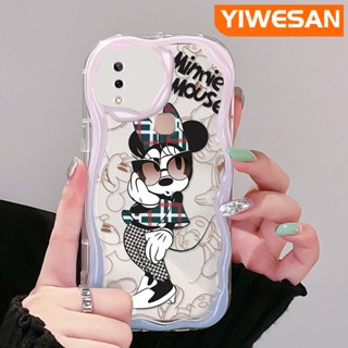 เคสโทรศัพท์มือถือ ซิลิโคน ใส กันกระแทก ลายการ์ตูนมินนี่ เวฟบอร์เดอร์ สีครีม สําหรับ VIVO Y85 V9 V9 Youth V9 Pro Y85A Z1i Z3x