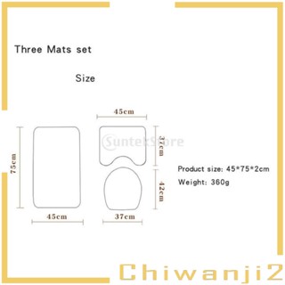 [Chiwanji2] ชุดพรมปูพื้นห้องน้ํา ลายคริสต์มาส กันลื่น 3 ชิ้น