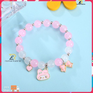 พร้อมส่ง สร้อยข้อมือ Sanrio Cinnamon Dog Melody สร้อยข้อมือลูกปัดคริสตัลคู่เครื่องประดับสร้อยข้อมือนักเรียนที่น่าทึ่ง_th