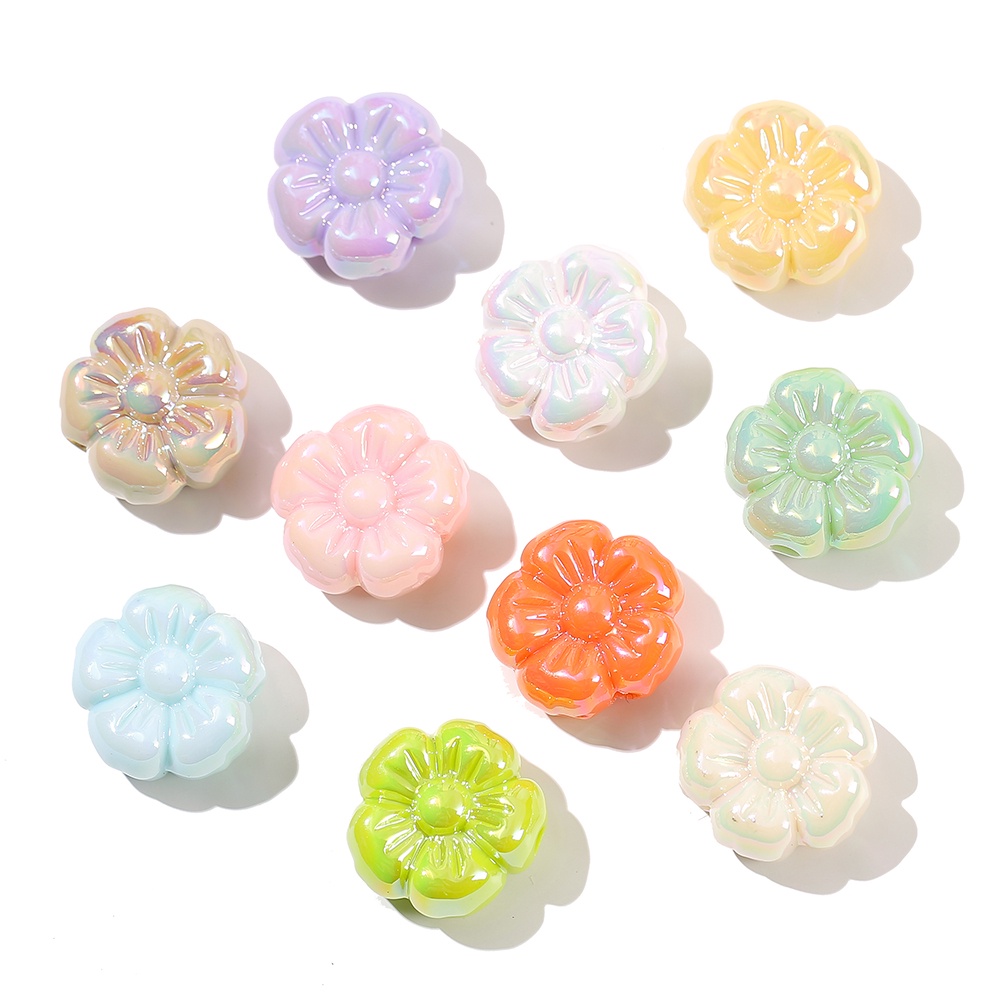St. kunkka 4 ชิ้น 19.5 มม.ดอกไม้ที่มีสีสันลูกปัดห้ากลีบดอกไม้ลูกปัดอะคริลิค Cherry Blossom ลูกปัดสามารถใช้สําหรับ DIY เครื่องประดับทําสร้อยข้อมือสร้อยคอ