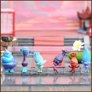 Ns2 โมเดลตุ๊กตาฟิกเกอร์ Trolls Poppy Branch Bridget Chef ของขวัญ สําหรับตกแต่งบ้าน 6 ชิ้น SN2