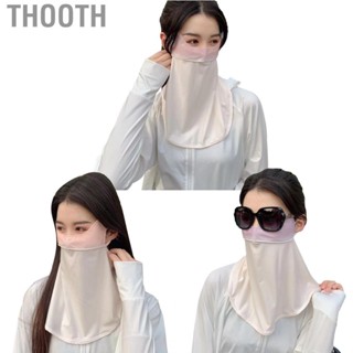 Thooth Sun Protection Veil  Multiple Small Vent Holes Ice Floss Face Neck Flap Cover Hidden Nose Hole Design for Traveling