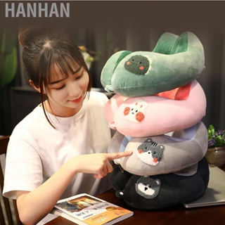 Hanhan Neck Pillow U Shaped Cute Style PP Cotton  Elastic Portable for Travel Home Office