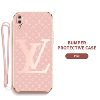 Ybd เคสโทรศัพท์มือถือ ซิลิกาเจล LV พร้อมสายคล้อง ป้องกันเลนส์ สําหรับ Vivo Y91C Y1S 1820 1929