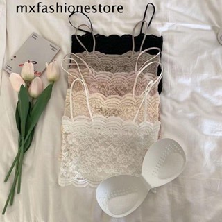 Mxfashione เสื้อกล้าม ไร้รอยต่อ สีพื้น พร้อมแผ่นรองหน้าอก สําหรับผู้หญิง