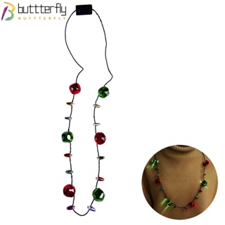 Buttterfly สร้อยคอ จี้รูปหลอดไฟ LED เรืองแสง กระพริบ สําหรับคริสต์มาส