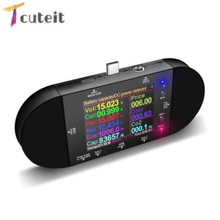 Tcuteit เครื่องทดสอบแรงดันไฟฟ้าดิจิทัล หน้าจอ 2.4 นิ้ว DC 5.5 USB