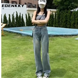 EOENKKY  กางเกงขายาว กางเกงยีสน์ผู้หญิง ทรงหลวม ๆ ตรง Retro Hip Hop Pants 2023 NEW Style  สบาย ins สวยงาม สไตล์เกาหลี A97L92Z 36Z230909