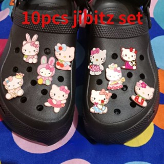 การ์ตูน My Melody Jibbitz สําหรับ Croc ชุด 10 ชิ้น อนิเมะ Sanrio Jibits Charm Pin Demon Slayer รองเท้า Charms นางเงือก เจ้าหญิง Jibbits Crocks สําหรับเด็ก อุปกรณ์เสริมตกแต่งรองเท้า