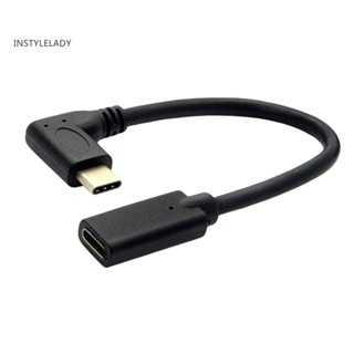 Instylelady 02m ข้อศอก USB 31 Type-C ตัวผู้ เป็น ตัวเมีย OTG สายแปลงอะแดปเตอร์ซิงค์ข้อมูล