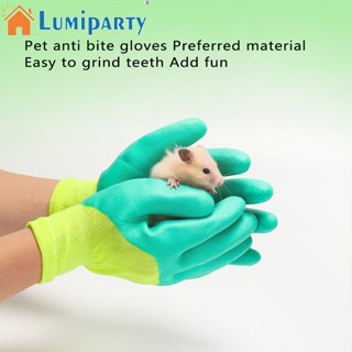 Lumiparty ถุงมือยาง แบบนิ่ม ยืดหยุ่นสูง ทนต่อการเสียดสี สําหรับฝึกสัตว์เลี้ยง หนูแฮมสเตอร์ 1 คู่