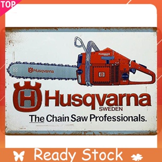 เลื่อยยนต์ Husqvarna โลหะ ทรงสี่เหลี่ยมผืนผ้า สไตล์วินเทจ ขนาด 40x30 ซม. 40x30 ซม.