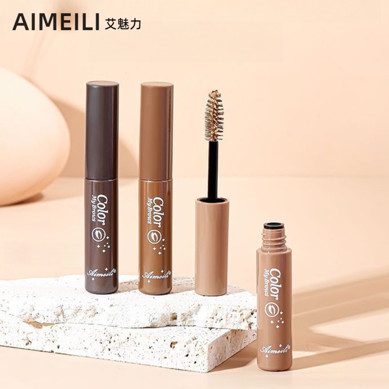 Aimeili ครีมย้อมคิ้ว สามมิติ ธรรมชาติ กันน้ํา ไม่เลอะ สีน้ําตาลเข้ม สีน้ําตาลธรรมชาติ ไม่ลอกออก