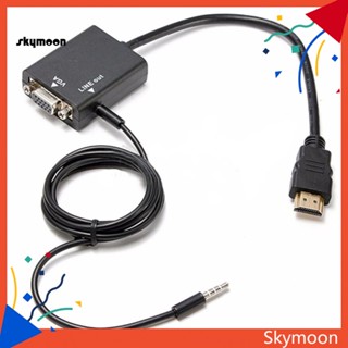 Skym* สายเคเบิลอะแดปเตอร์แปลงวิดีโอ 1080P HDMI เป็น VGA สําหรับ PC DVD HDTV