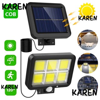 Karen โคมไฟ LED 1W 128 ดวง COB 5.5V พลังงานแสงอาทิตย์ กันน้ํา สําหรับตกแต่งสวน กลางแจ้ง