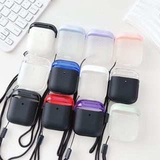 เคสหูฟังบลูทูธไร้สาย แบบแข็ง ปิดกั้นสี สําหรับ Airpods 1 2