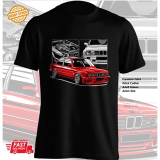 S-5XL เสื้อยืดผ้าฝ้าย พิมพ์ลายรถแข่ง BMW M3 E30 สไตล์คลาสสิก