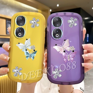 พร้อมส่ง เคสโทรศัพท์มือถือ กันกระแทก ลายผีเสื้อน่ารัก 3D สีม่วง สีชมพู สําหรับ Honor 90 Lite Pro 5G Honor90 90Lite Honor90Lite 2023