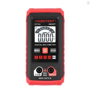 HABOTEST HT123 Digital Multimeter Auto Range Multi-meter 2,000 Counts True RMS Measuring AC/DC Voltage Resistance NCV Test with LCD Backlight Flashlight Data Hold